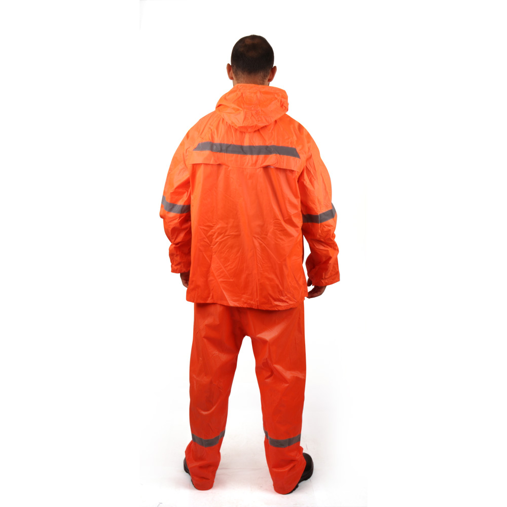 Orange rain suit sale